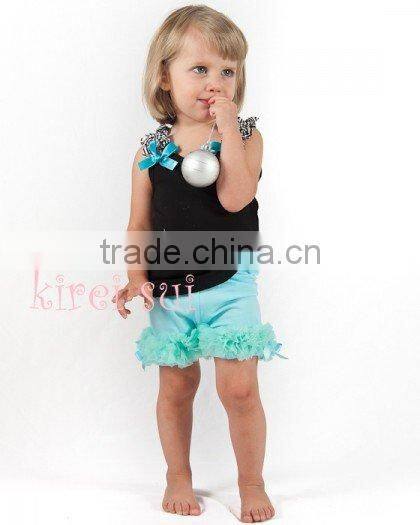 Kids Aqua Blue Ruffles Bottom Pettishorts TS8