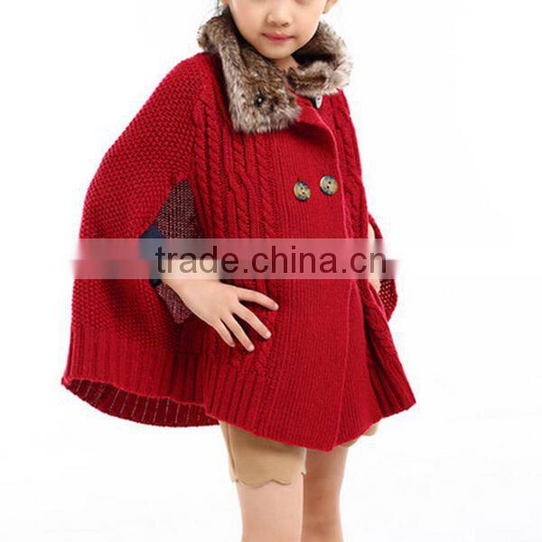 Latest Wool Sweater Fur Poncho Designs For Grils