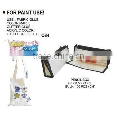 FOR KID - WHITE FABRIC PENCIL BOX (Q84) PENCIL BOX