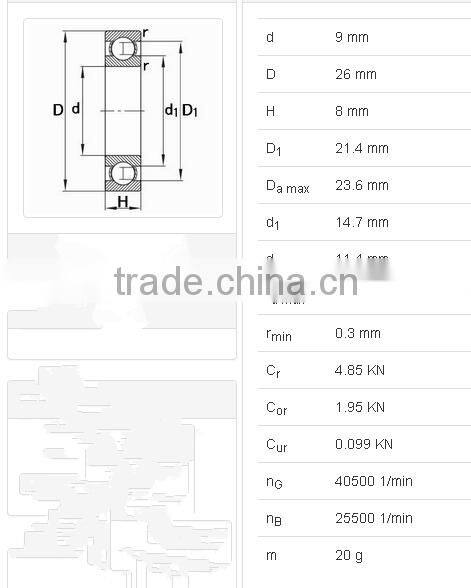 Bicycle full ZrO2 ceramic bearing 629 2RS
