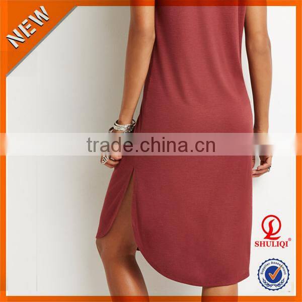 Cotton ladies comfortable dresses with pictures in casual dress