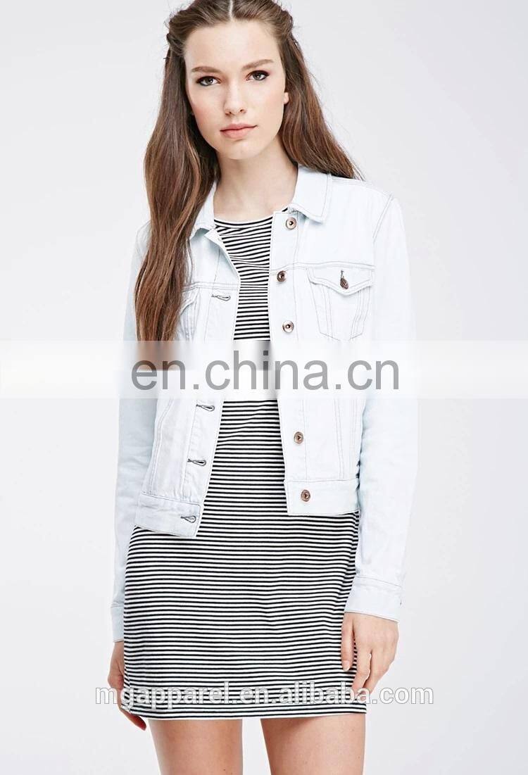 china factory supply long sleeve classic denim jacket women cheap wholesale