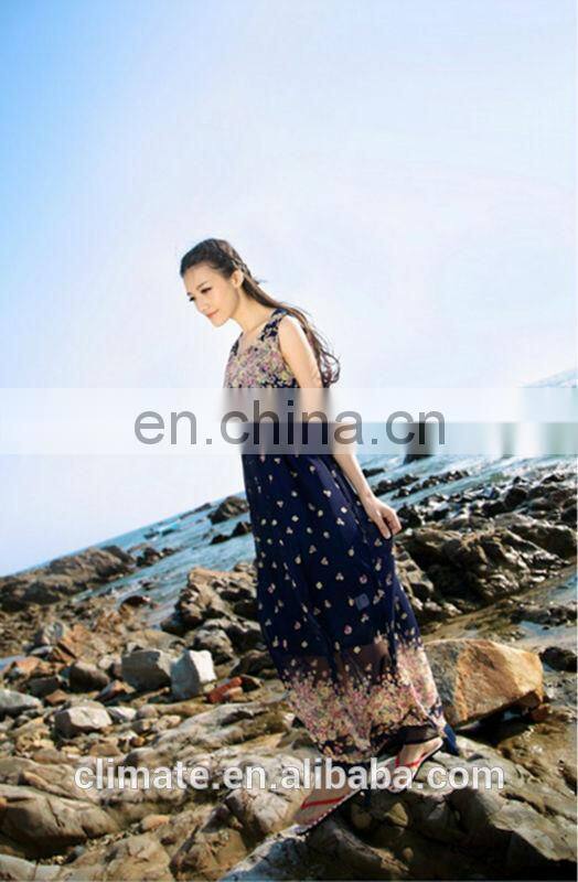2014 korean style sleeveless Bohemian skirt