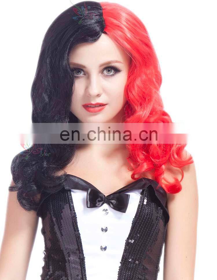 Styler Brand factory wholesales red and black wigs brazilian fantasy two tone color wig