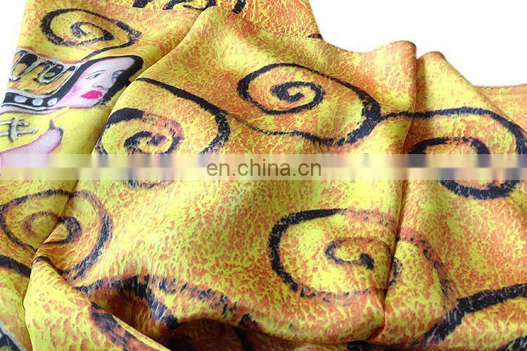 women fashion satin silk plaid square scarf