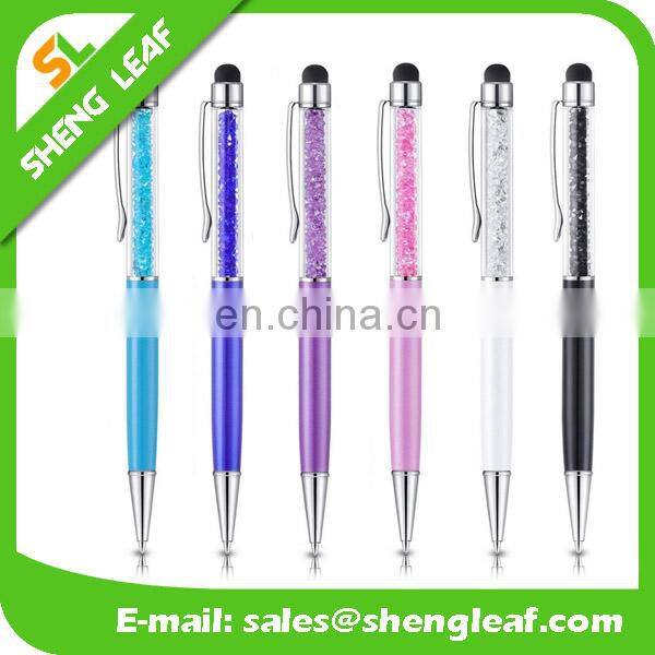 Crystal stylus touch pen with white highlighterwith plastic