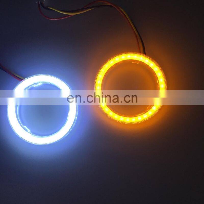 dual color COB LED angel eye halo ring white yellow