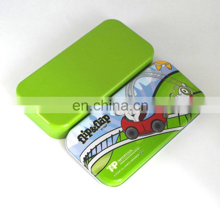 Professional metal tin box factory's cheap metal pencil case for kids with or without hinge