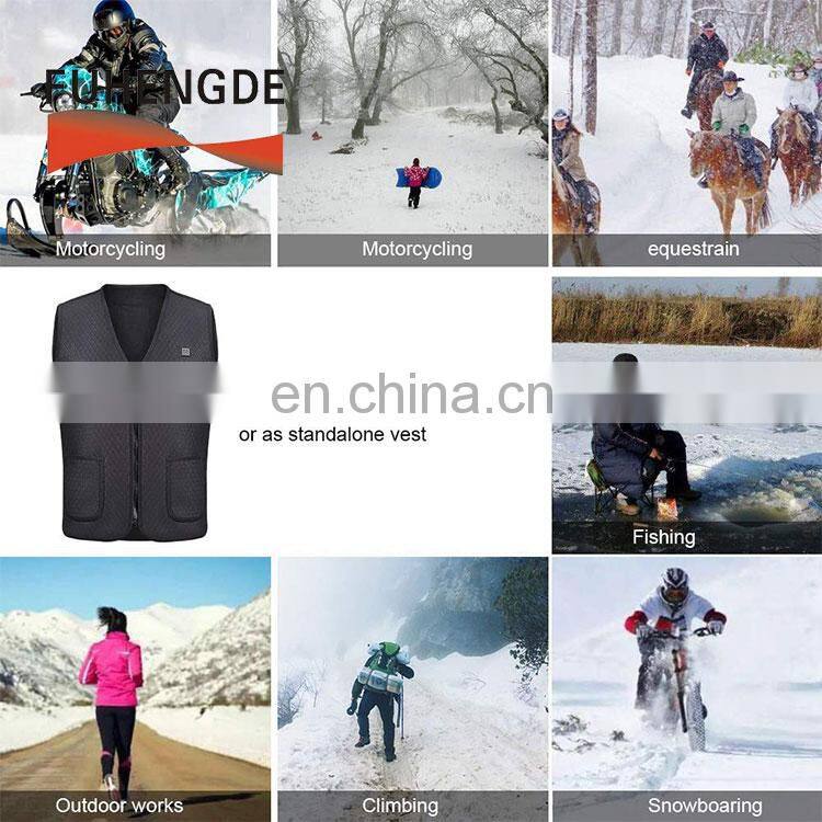 Men Women Electric Battery Powered Heated Vest Rechargeable Waterproof Heat Insulate Heating Vest for Sports Outdoors