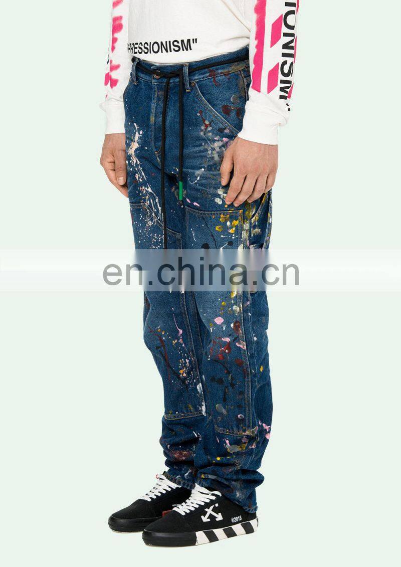 DiZNEW PAINTED POCKETS VINTAGE PAINT CARPENTER JEAN PANTS FOR BOYS