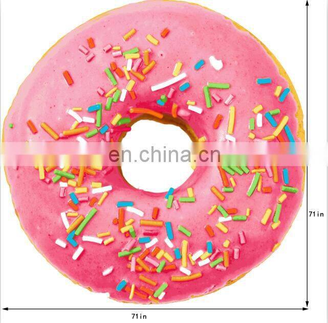 Hot Selling Funny 3D Printed Pink Donut Beach Towel Blanket 47Inch