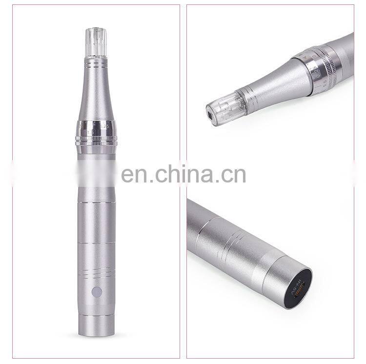 3 Color Derma Pen Electric Machine Five Stage Charging Micro Needle Beauty Instrument