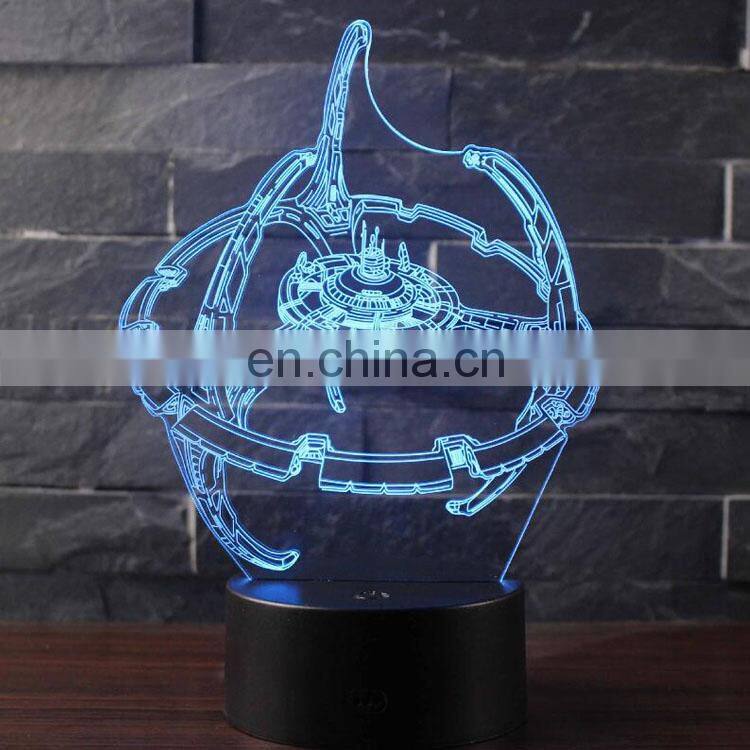 7 colors touched changed acrylic panel 3d led night light for decoration