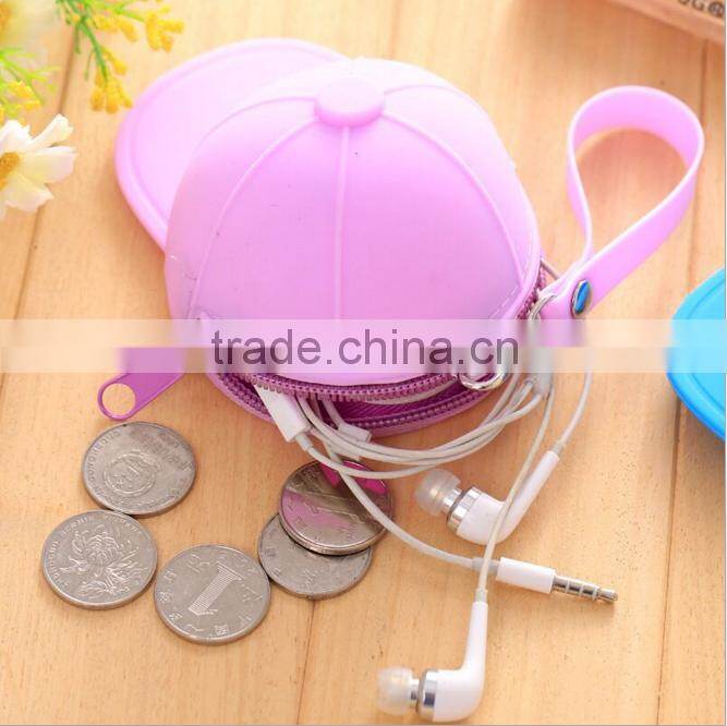 Hotest Design silicone rubber mini cap coin purse Trend Women Coin Handbag Purse