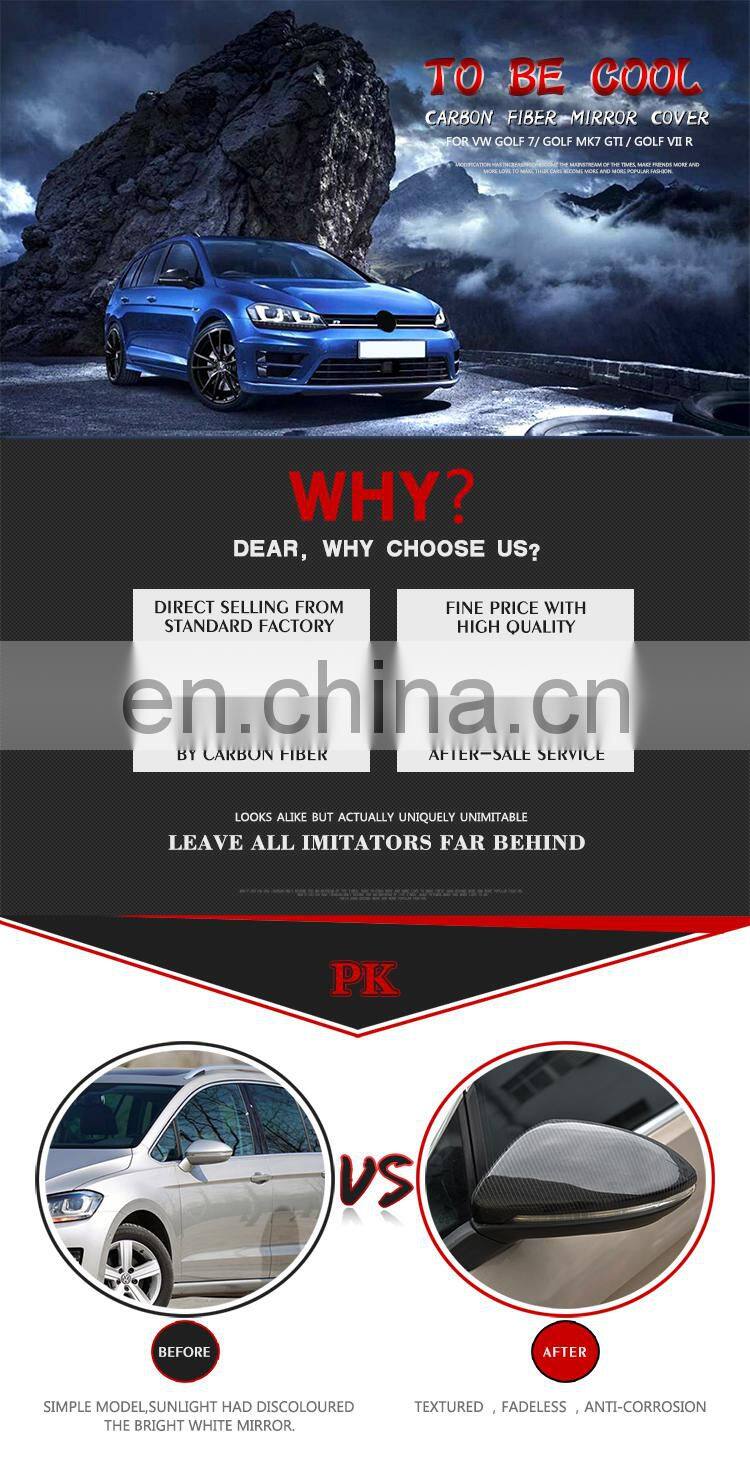 Carbon Side Rearview Mirror Cover Caps replacement for Volkswagen MK7 Golf VII