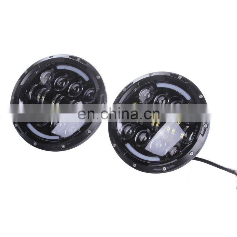 car lights led headlight with halo ring for jeep jk led head lamp
