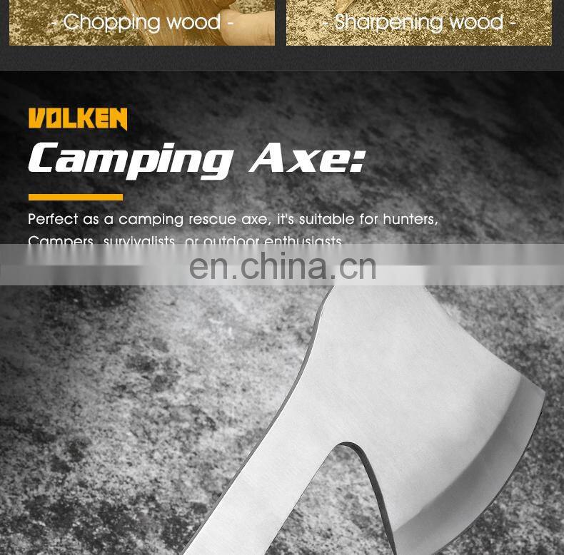 Outdoor high hardness stainless steel axe cluster from survival safety axe solid wood handle climbing axe