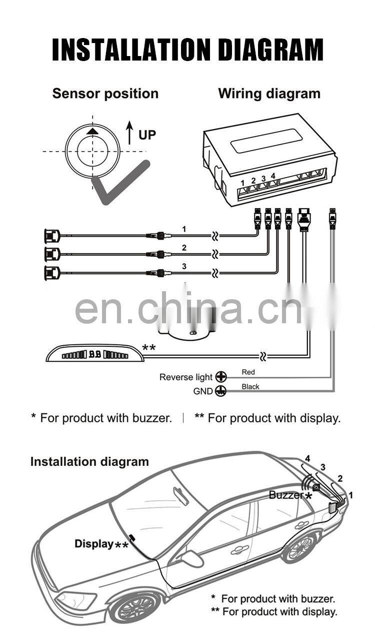 led display rear parking assist sensor reverse backup radar system Car Reversing Aid