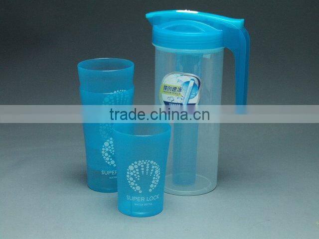 1.8L plastic cold water jug with cup set