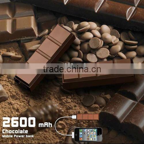 Chocolate best quality usb power bank 2600mAh mobile long battery backup