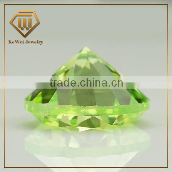Cheap gems Apple Green Round Shape CZ Gemstone