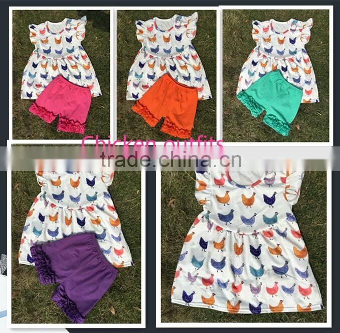 new style white dress clothes and blue bell-bottom girls baby and kids wholesale boutique outfits