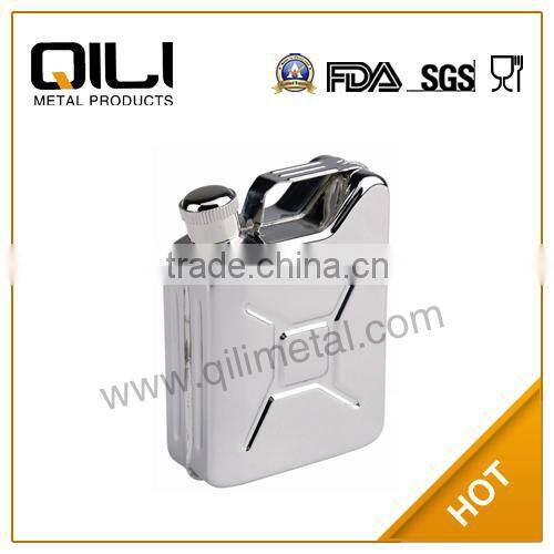 18/8 stainless steel metal wholesale hip flasks,6oz hip flask with special cap and keychain