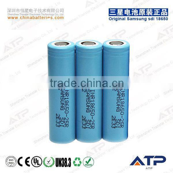 Real and low price samsung inr18650-25r / Samsung 18650 li-ion battery 3.7v 2500mah