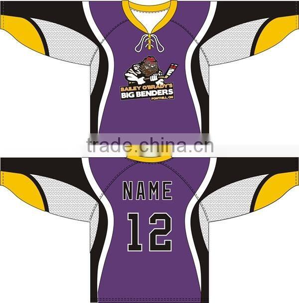 team High Quality Sublimation Ice Hockey Jersey and tops and pants 100% polyester hockey jersey