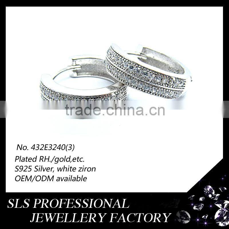 2015 Fashion inspired 925 sterling silver huggie big earrings for women