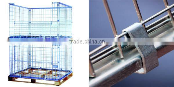 Euro stackable folding metal wire mesh pallet cage for sale