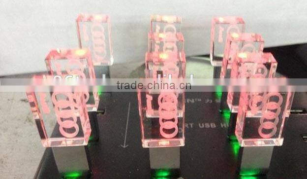 3D engtaving logo Led light usb flash drive