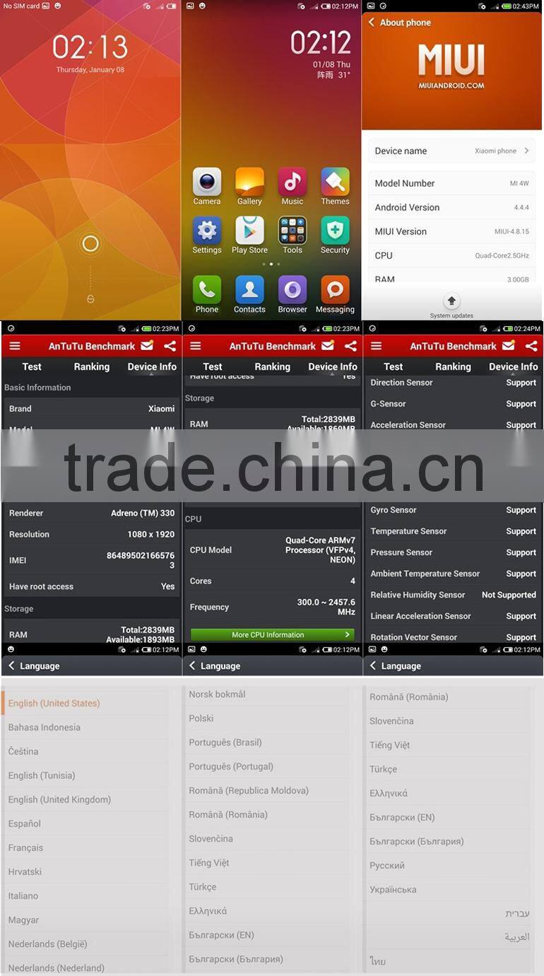 xiaomi mi4 Smart Phone with Qualcomm Snapdragon 801CPU 3G 16G