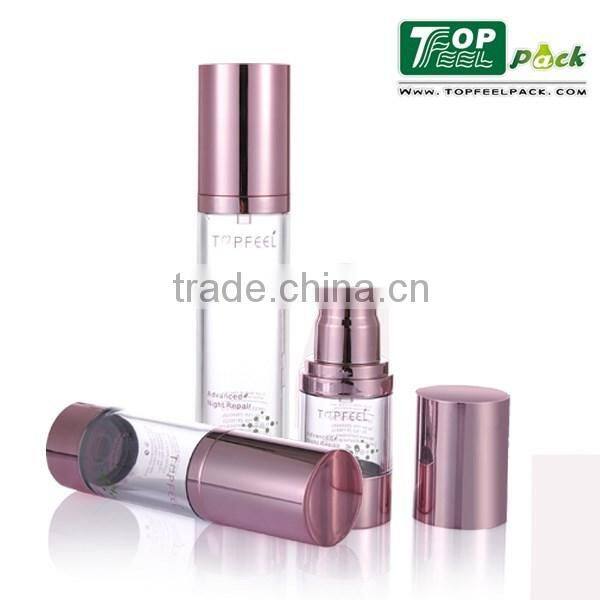 Transparent plastic cosmetic airless pump bottle 30ml/50ml/100ml