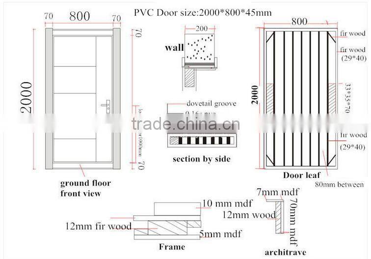 Latest Design Wooden Door PVC Door Coated MDF Panel