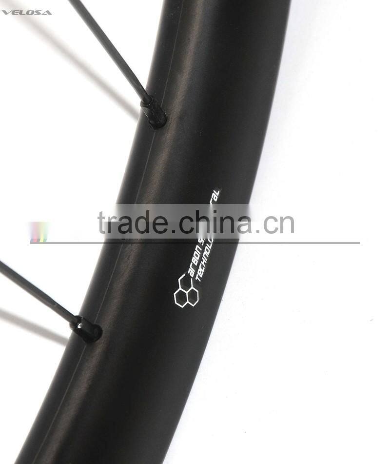 27.5er XC 27mm Light MTB Tubeless Carbon Bike Rim with Velosa logo hookless for Cross Country 650b beadless wheelets