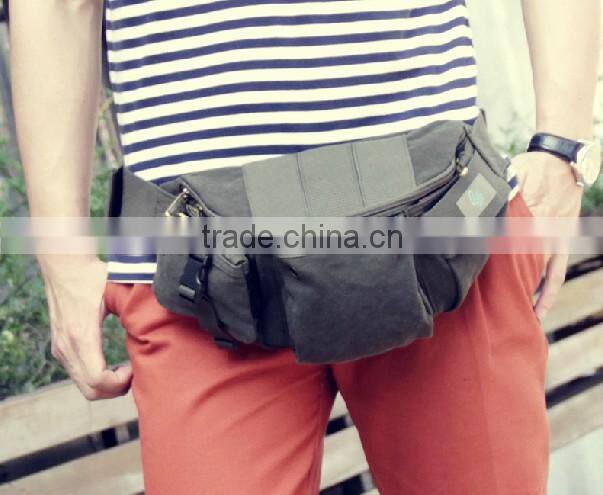 2016 Wholesale cheap men sports canvas waist bag/belt bag