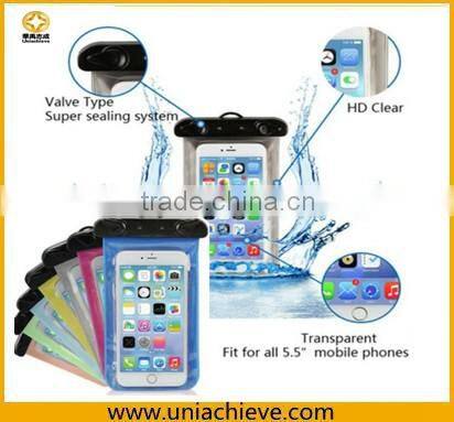 Case for iPhone 6/6 plus Fashion Summer Mobile Phone PVC Waterproof Bag With waist belt and lanyard yellow