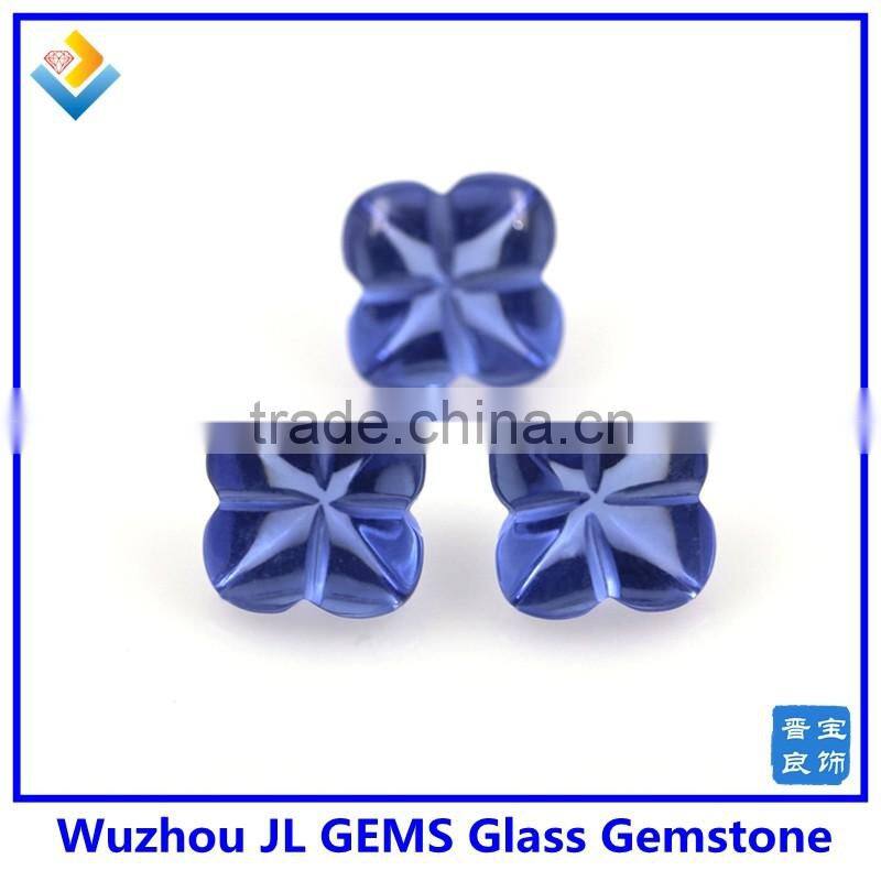 Faceted loose gemstones glass stone with four clovers beads glass jewelry