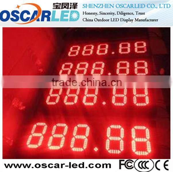 Hot sales led digital price number display/led programming sign display/gas station led display board