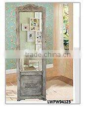 Vintage wood frame cosmetic dressing table mirror