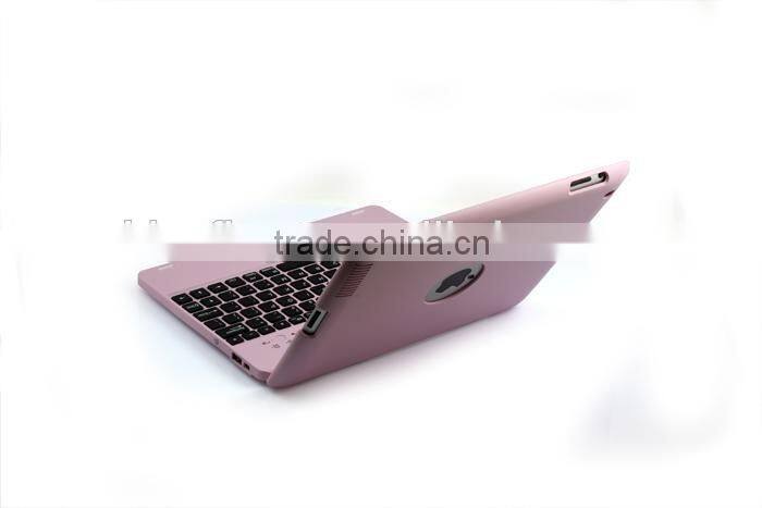 Clamshell wireless Bluetooth keyboard case for iPad234 with 4000mah battery,rechargable folio calmshell Bluetooth keyboard