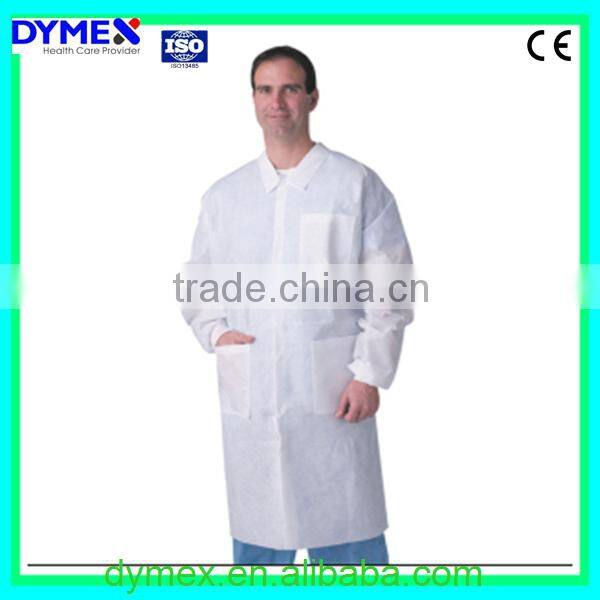 Non Woven Disposable PP Elastic Cuff Lab Coat