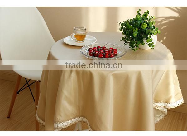 100% Polyester fake silk table cloth with ribbons