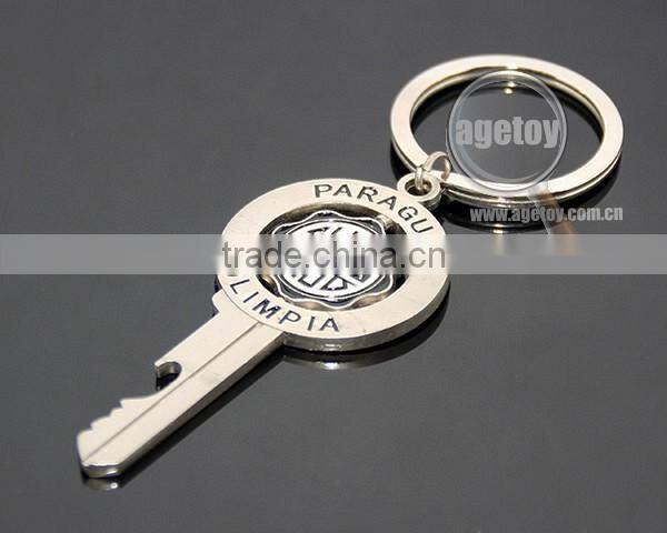 Paraguay Olimpia Souvenirs Key Shaped Spinning Metal Novelty Bottle Opener Keychain