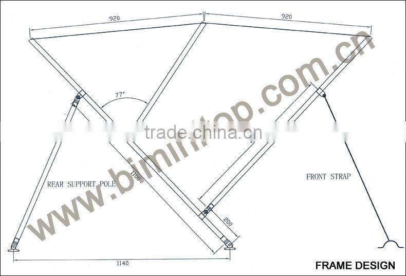 2 bow Bimini Top Frame for inflatable boat all weather prorector waterproof