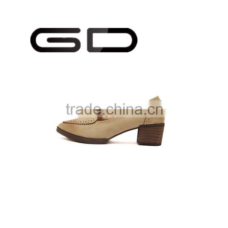 GD fashion retro pointed toe soft leather flat shoes for women