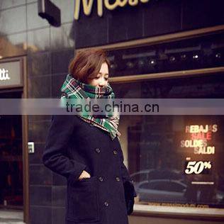 England Oversized Scarf Color Double-sided Plaid Scarf Tippet