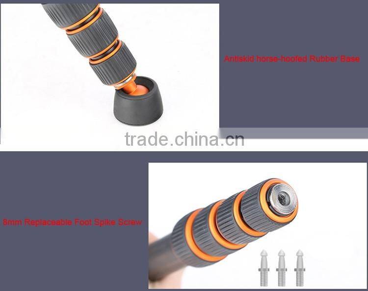 Carbon Tripod Monopod Competible With DV Pan Head Portable Alpenstock