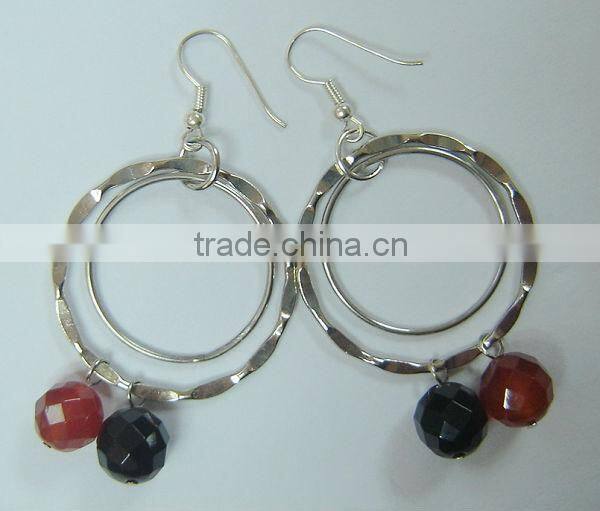 Charm earring agate beads faceted earring jewelry